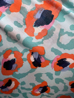 Jill blue orange animal print tunic top with pockets 3